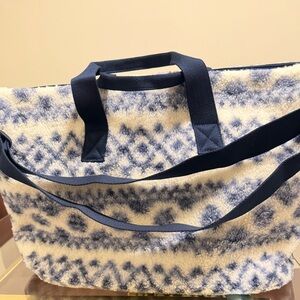 Blue and White Patterned Tote Bag